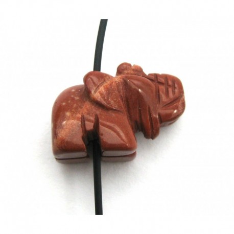 Elefant von oben gebohrt Jaspis rot 2 cm