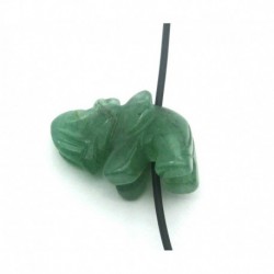Elefant von oben gebohrt Aventurinquarz grün 2 cm