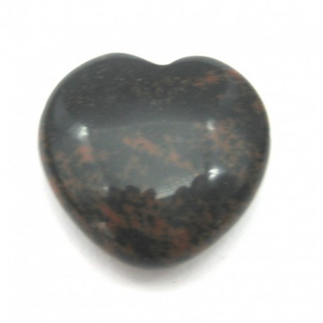 Herz mit kleiner 1 mm Bohrung Obsidian Mahagoni