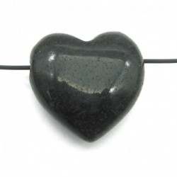 Herz gebohrt Obsidian schwarz 30 mm