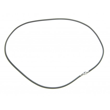 Kautschukreif schwarz 4 mm 45 cm mit 925er Silber Karabiner