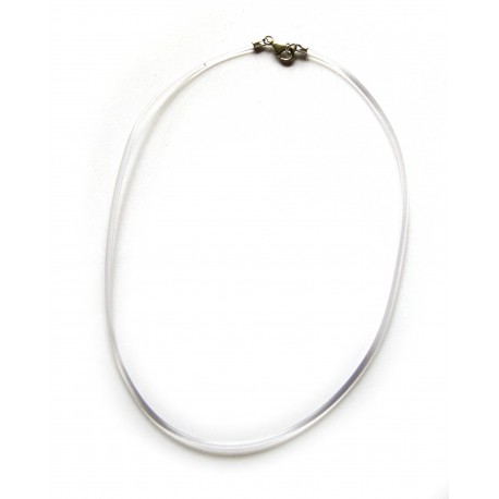 Kautschukreif transparent 1,2 mm 50 cm mit 925er Silber Karabiner