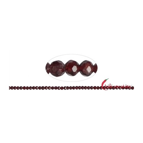Strang Kugel Granat rot facettiert 4 mm (38cm)