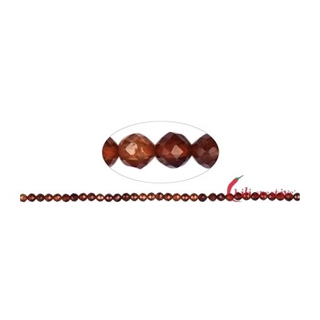 Strang Kugel Hessonit (Granat) facettiert 3,5 mm