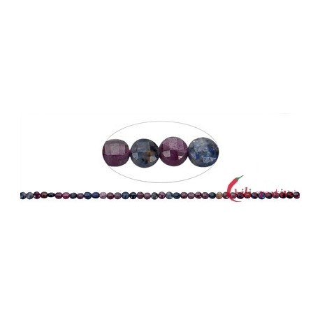 Strang Scheibe/Coin Rubin/Safir facettiert 4 mm
