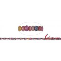 Strang Button Safir/Rubin facettiert 4 x 6 mm