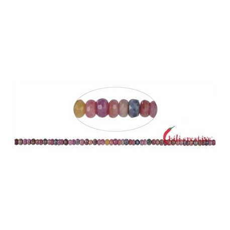 Strang Button Safir/Rubin facettiert 4 x 6 mm