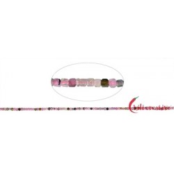 Strang Würfel Turmalin (rosa/Bunt) facettiert 2 mm