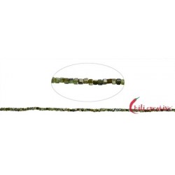 Strang Würfel Turmalin (grün) facettiert 2 mm