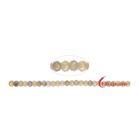 Strang Button Zirkon (gold-braun) facettiert 2 x 3 mm