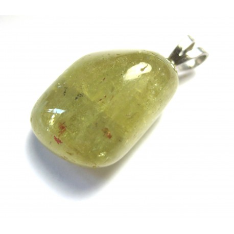 Trommelstein-Anhänger Apatit gelb 925er Silber
