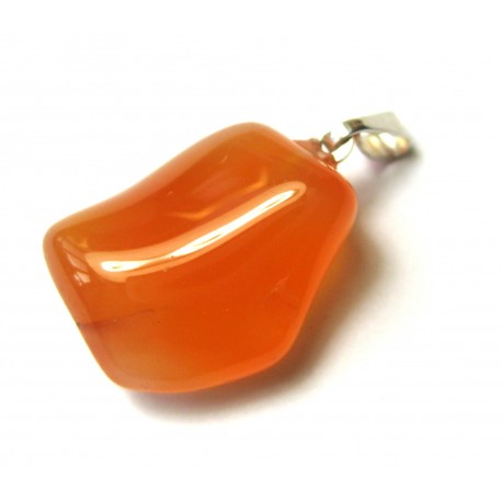 Trommelstein-Anhänger Carneol natur 925er Silber