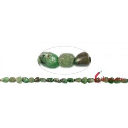 Strang Trommelsteine Granat grün (Tsavorit) 13 - 15 x 5 - 15 mm