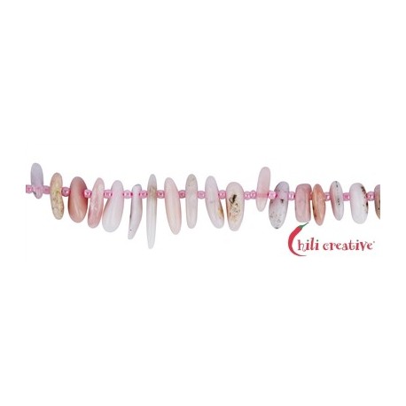 Strang Nuggets Zahn Andenopal (pink) 2 - 6 x 10 - 24 mm (38cm)