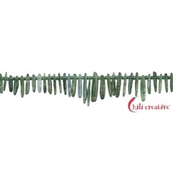 Strang Chips länglich Disthen (grün) stabilisiert 2 - 3 x 8 - 25 mm verlaufend