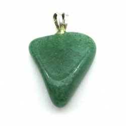 Trommelstein-Anhänger Grünquarz 2 - 2,5 cm mit fester 925er Silber-Öse