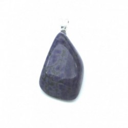 Trommelstein-Anhänger Sugilith 0,8 - 1 cm mit fester 925er Silber-Öse