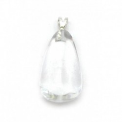 Trommelstein-Anhänger Bergkristall 2 - 2,5 cm mit fester 925er Silber-Öse