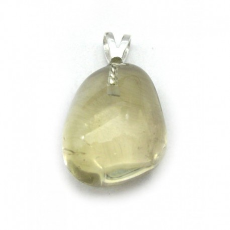 Trommelstein-Anhänger Citrin natur 1,5 - 2 cm mit fester 925er Silber