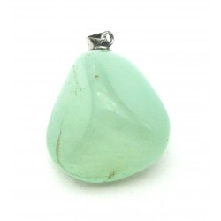Trommelstein-Anhänger Prehnit mit 925er Silberöse