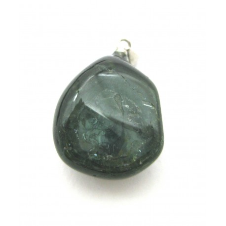 Trommelstein-Anhänger Turmalin grün 925er Silber