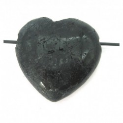 Herz gebohrt Turmalin schwarz stabilisiert B-Qualität 30 mm