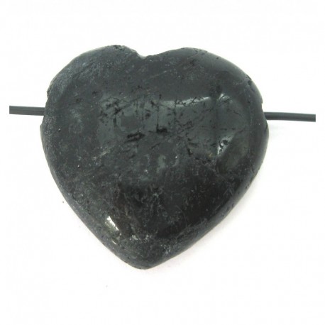 Herz gebohrt Turmalin schwarz stabilisiert B-Qualität 30 mm