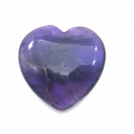 Herz Amethyst dunkel 38 mm extraflach