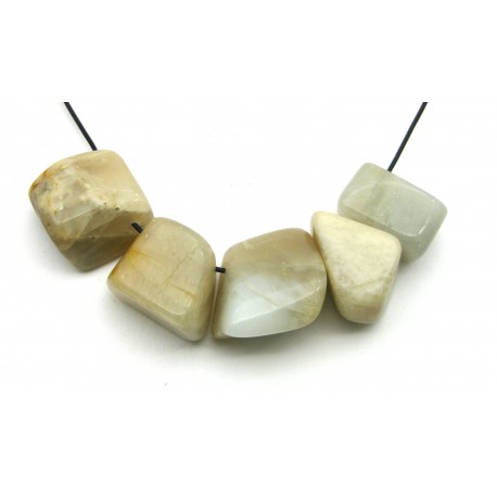 Trommelstein gebohrt Mondstein AB VE 5 Stück