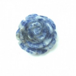 Rose Sodalith mit weißem Feldspat mit 1 mm Bohrung 1,8 cm