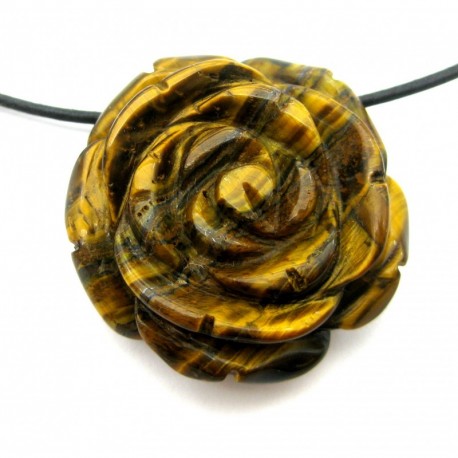 Rose Tigerauge gebohrt 35 mm