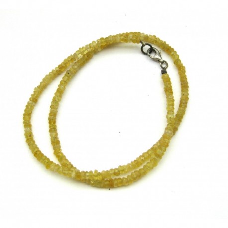 Button-Kette Goldberyll facettiert 4 mm 45 cm lang 925er Silber-Verschluß