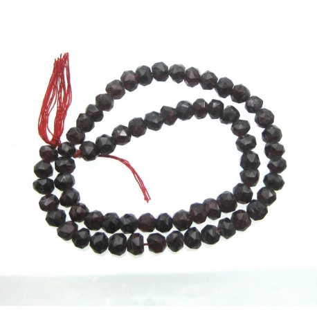 Strang Kugel facettiert Granat gefärbt 8 mm 40 cm lang