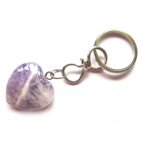 Schlüsselanhänger Herz Amethystquarz
