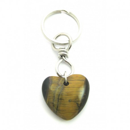 Schlüsselanhänger Herz Tigerauge 3 cm