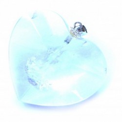 Herz-Anhänger facettiert Bergkristall 4,5 cm mit Öse