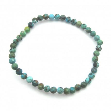 Kugel-Armband Chrysokoll stabilisiert facettiert 4 mm