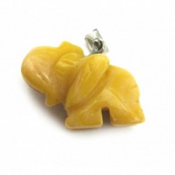 Elefant mit Metall-Öse Dolomit gelb 2 cm