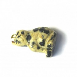Katze Dalmatinerstein (Aplit) 2 cm mit Messing-Öse
