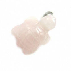 Schildkröte Rosenquarz 2 cm mit Messing-Öse