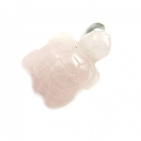 Schildkröte Rosenquarz 2 cm mit Messing-Öse