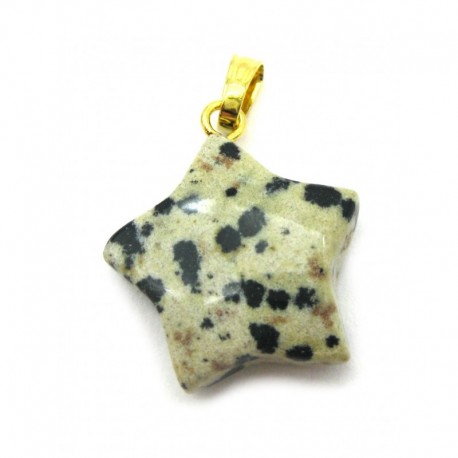 Stern mit Öse Dalmatinerstein (Aplit) 18 mm