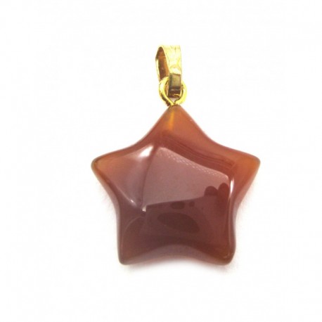 Stern mit Öse Karneol (erhitzt) 18 mm