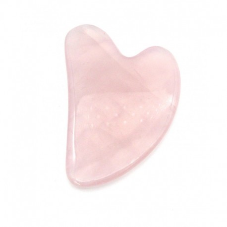 Gua Sha Rosenquarz 7,5 x 4,5 cm geschwungene Form