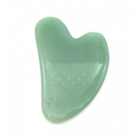 Gua Sha Aventurinquarz grün 7,5 x 4,5 cm geschwungene Form