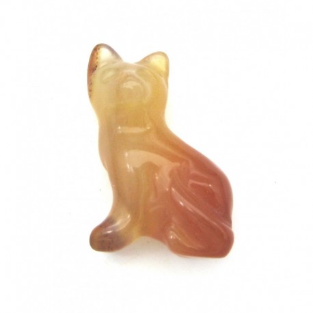 Tiergravur Katze Carneol (erhitzt) 2,5 cm