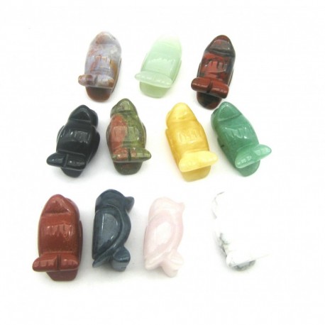 Tiergravur Pinguin 25 mm aus Schmuckstein Set mit 11 Stück