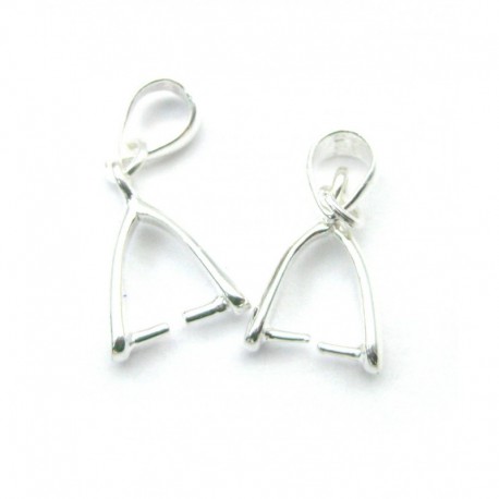 Basis Clip Schlaufe für quergebohrte Steine ca 10 x 15 mm 925er Silber VE 2 Stück