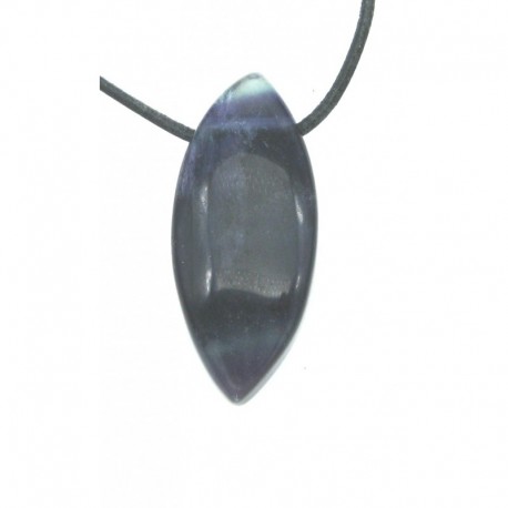 Navette gebohrt Fluorit 4 cm