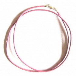 Lederband rosa mit Messingverschluß 45 cm